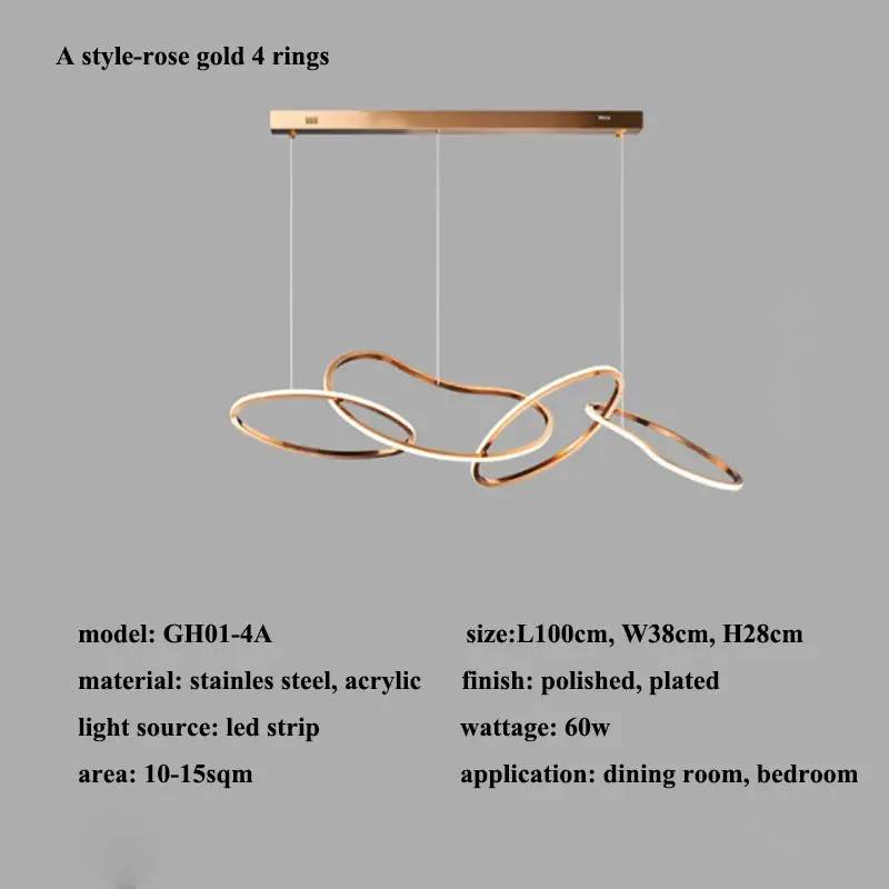 Thumbnail: Modern Irregular Ring LED Pendant Chandelier