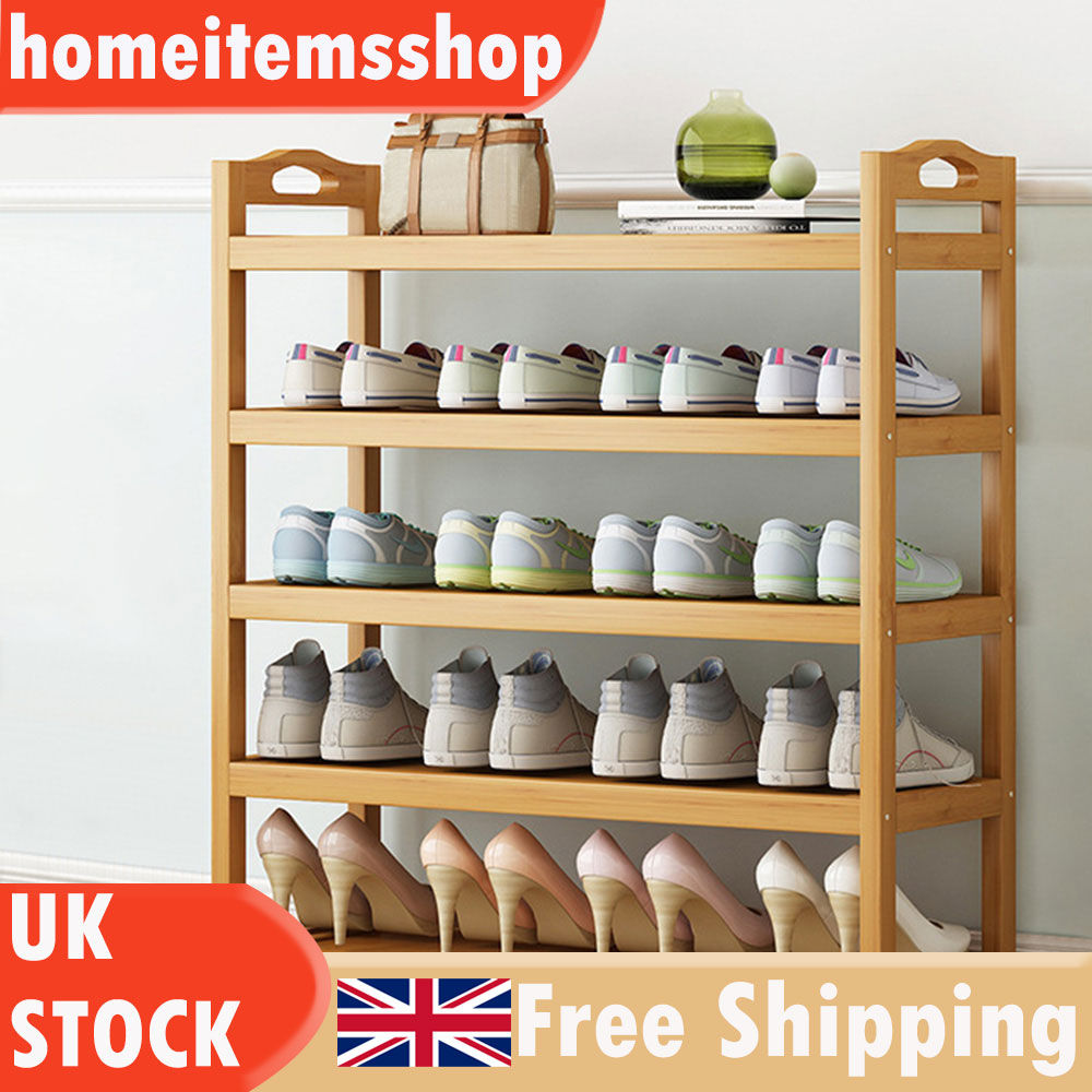 5-Tier Bamboo Shoe Rack Storage Unit Organiser