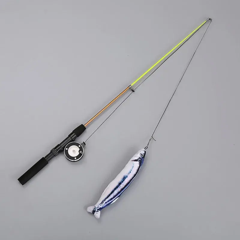 Thumbnail: Retractable Fishing Pole Cat Toy with Feathers