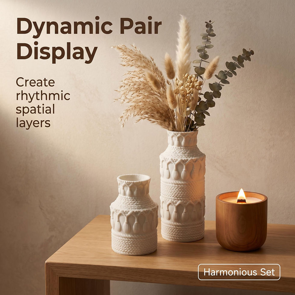 Thumbnail: 3D Printed Embossed Texture Decorative Vases 2-Piece Set