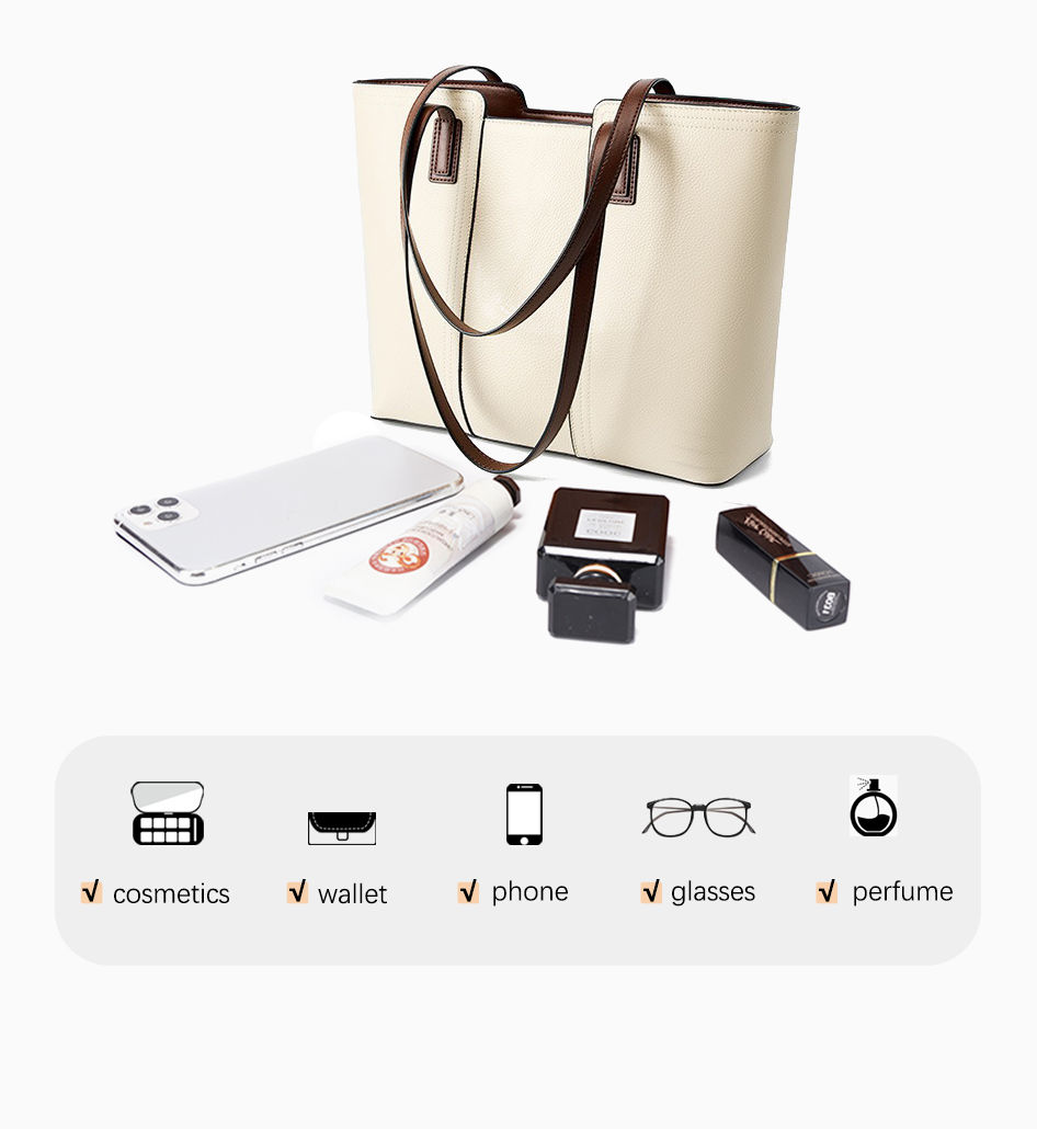 Thumbnail: Zency Genuine Leather Classic Work Tote Bag