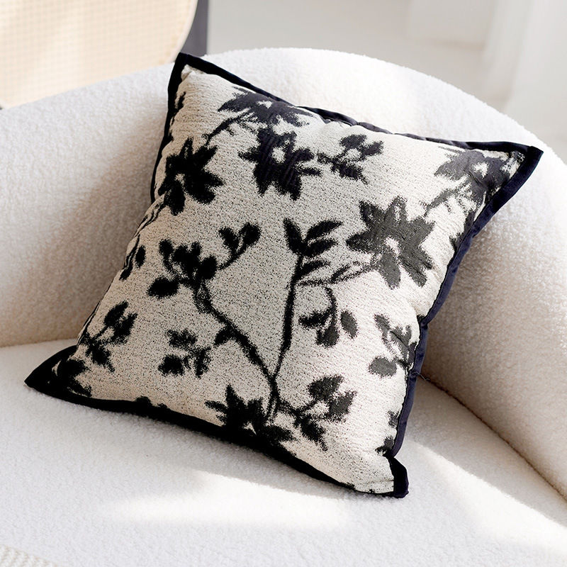 Thumbnail: Vintage Floral Black and White Cushion Cover