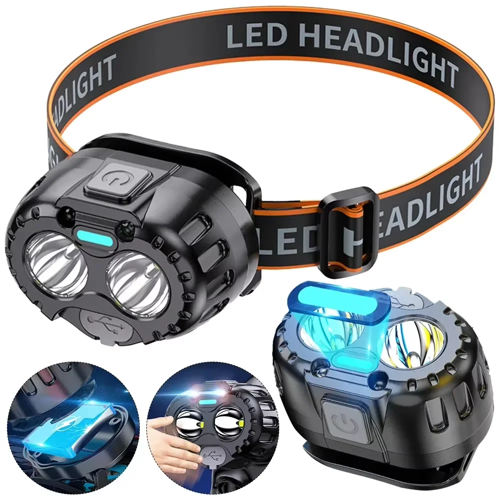 Powerful LED Headlamp with Motion Sensor and Type-C Charging
