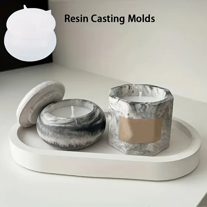 Thumbnail: Round Silicone Candle Mould with Lid for Concrete and Resin Casting