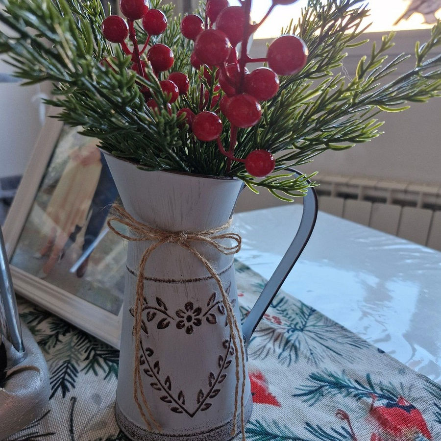 Thumbnail: Vintage Metal Countryside Bow Decorative Dry Flower Vase