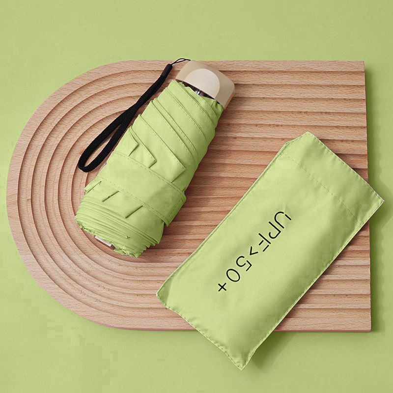 Thumbnail: UPF50+ Mini Flat 5-Fold UV Protection Sun and Rain Umbrella