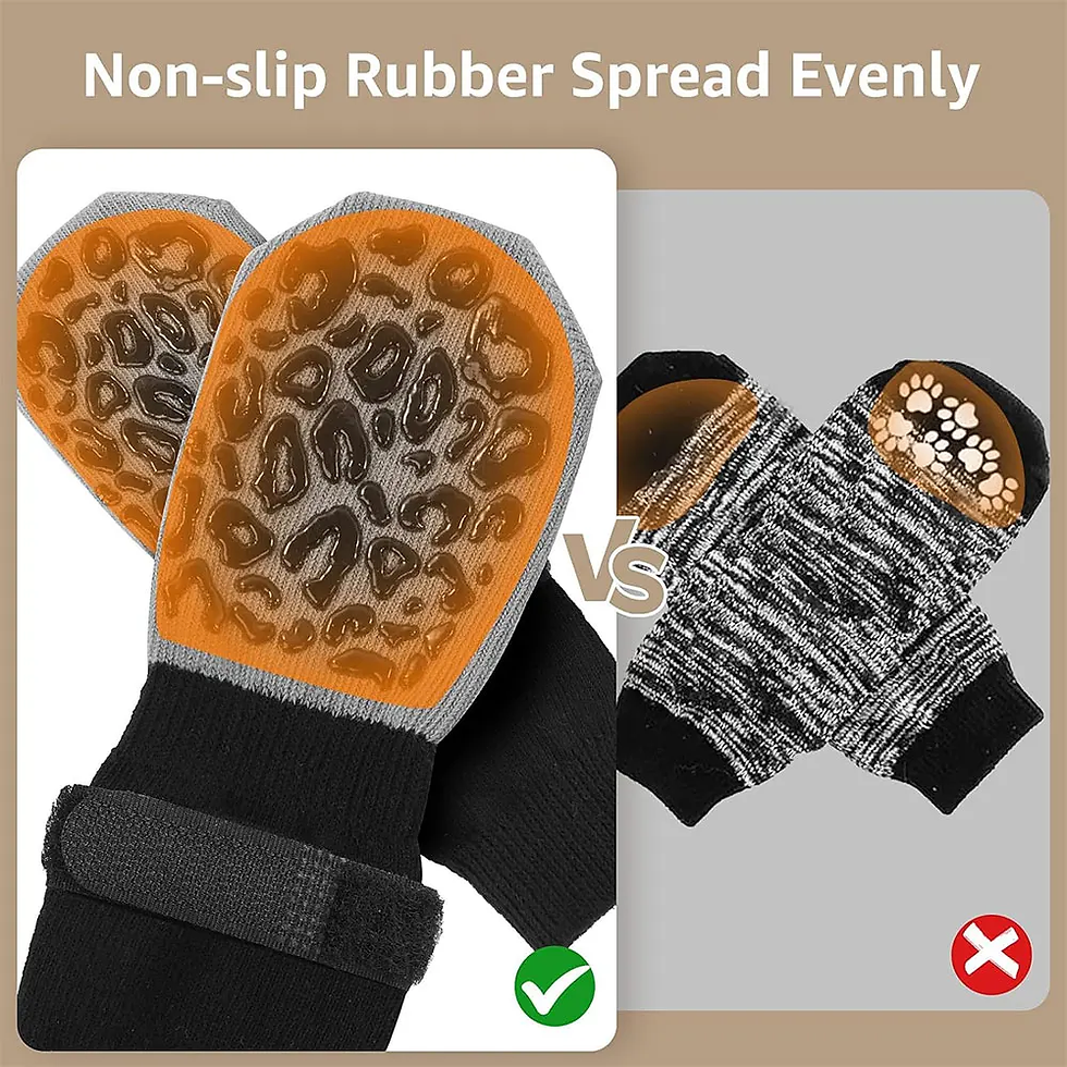 Thumbnail: Anti-Slip Dog Paw Protectors and Traction Control Socks - 4 Pack