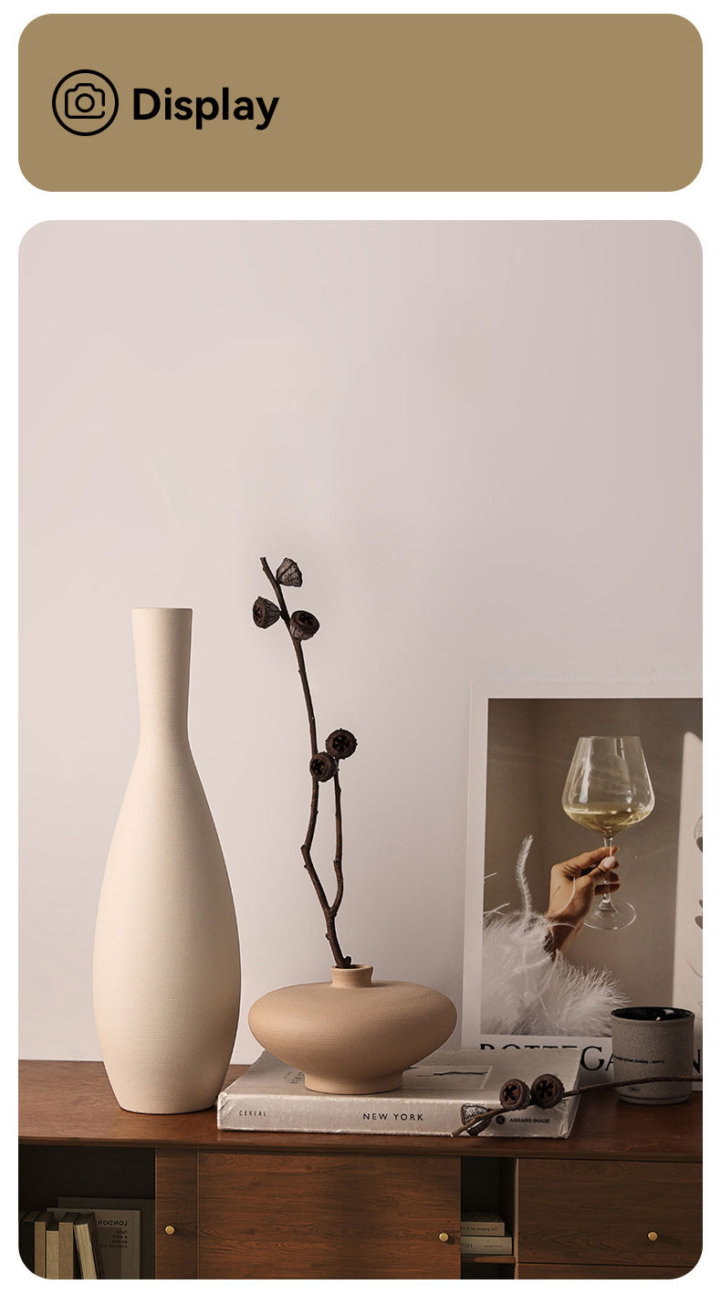 Thumbnail: Minimalist Brushed Frosted Ceramic Vase