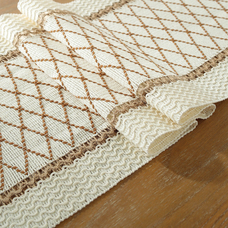 Thumbnail: Boho Rustic Farmhouse Table Runner with Tassels