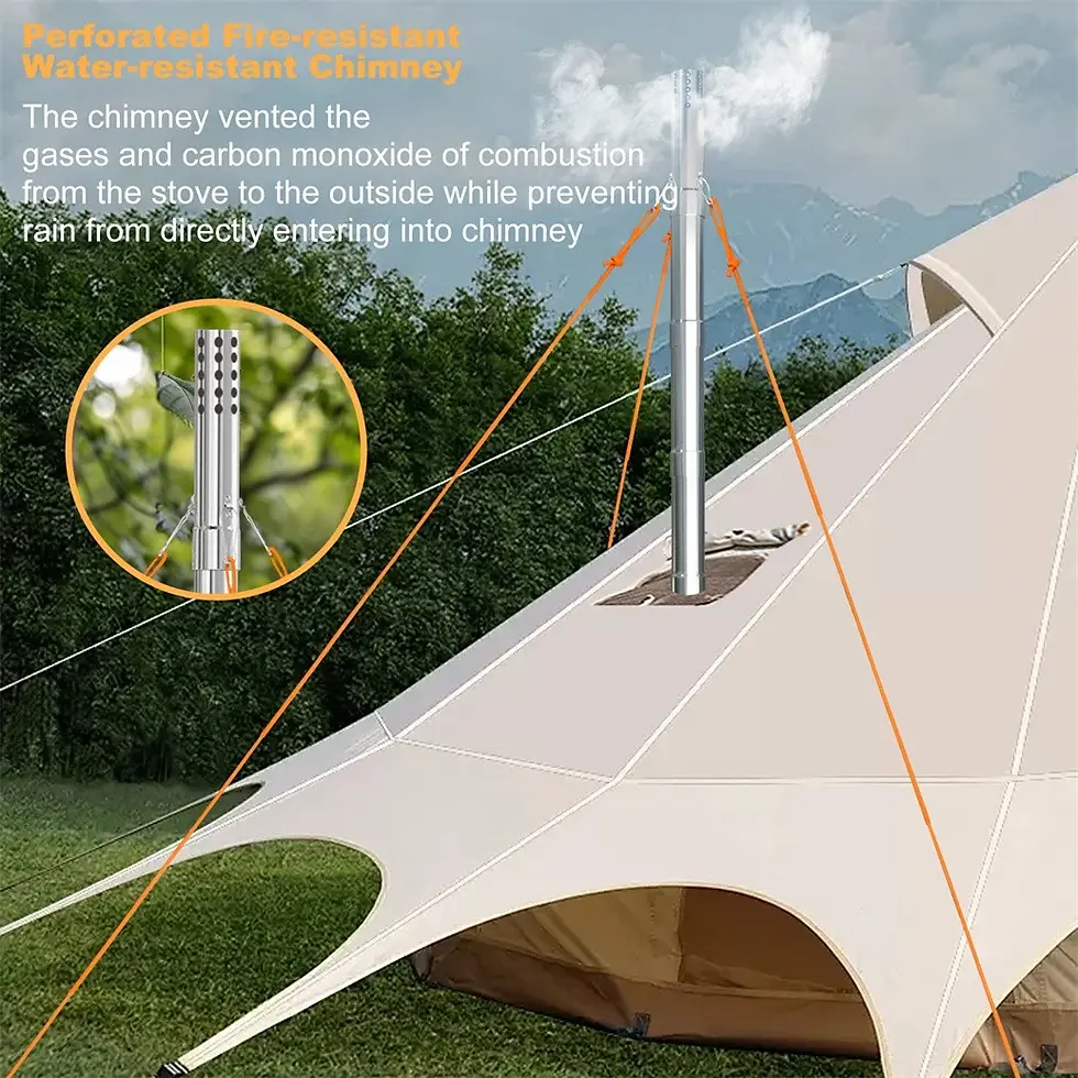 Thumbnail: unho Portable Stainless Steel Wood Burning Tent Stove