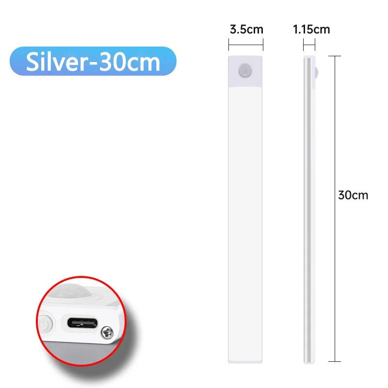 Thumbnail: LED USB Rechargeable Motion Sensor Cabinet Light