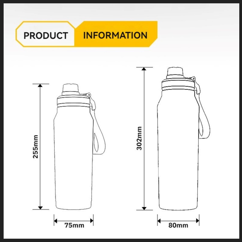 Thumbnail: 1L Insulated Stainless Steel Water Bottle and Tumbler