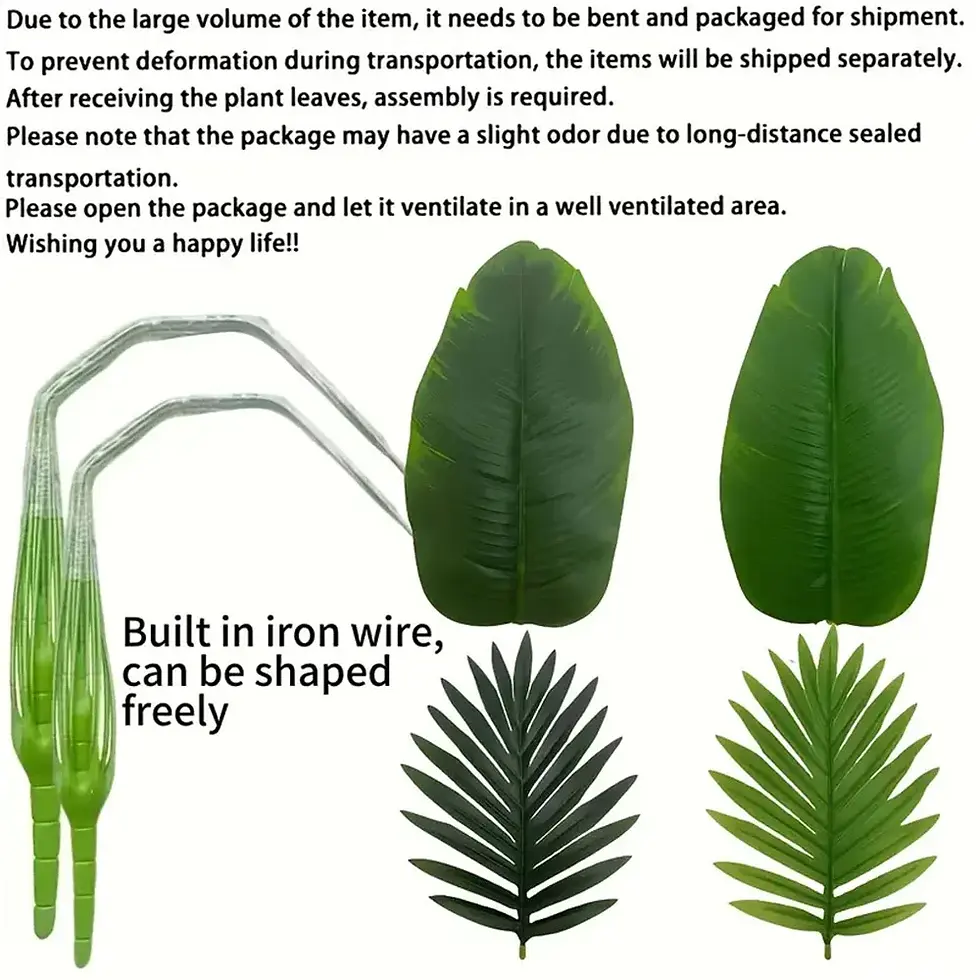 Thumbnail: Set of 2 Large Artificial Palm and Banana Leaf Trees 82cm