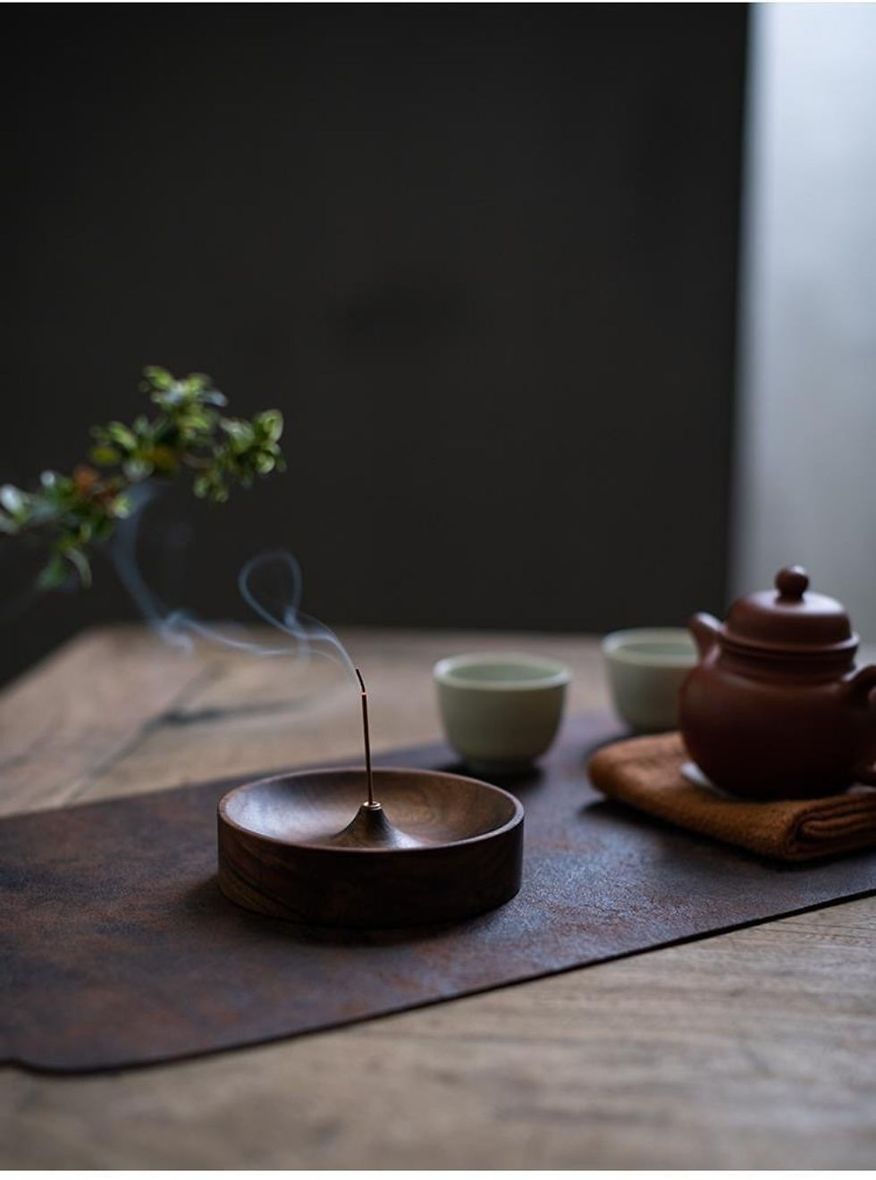Thumbnail: Black Walnut Solid Wood Handmade Tea Ceremony Incense Burner