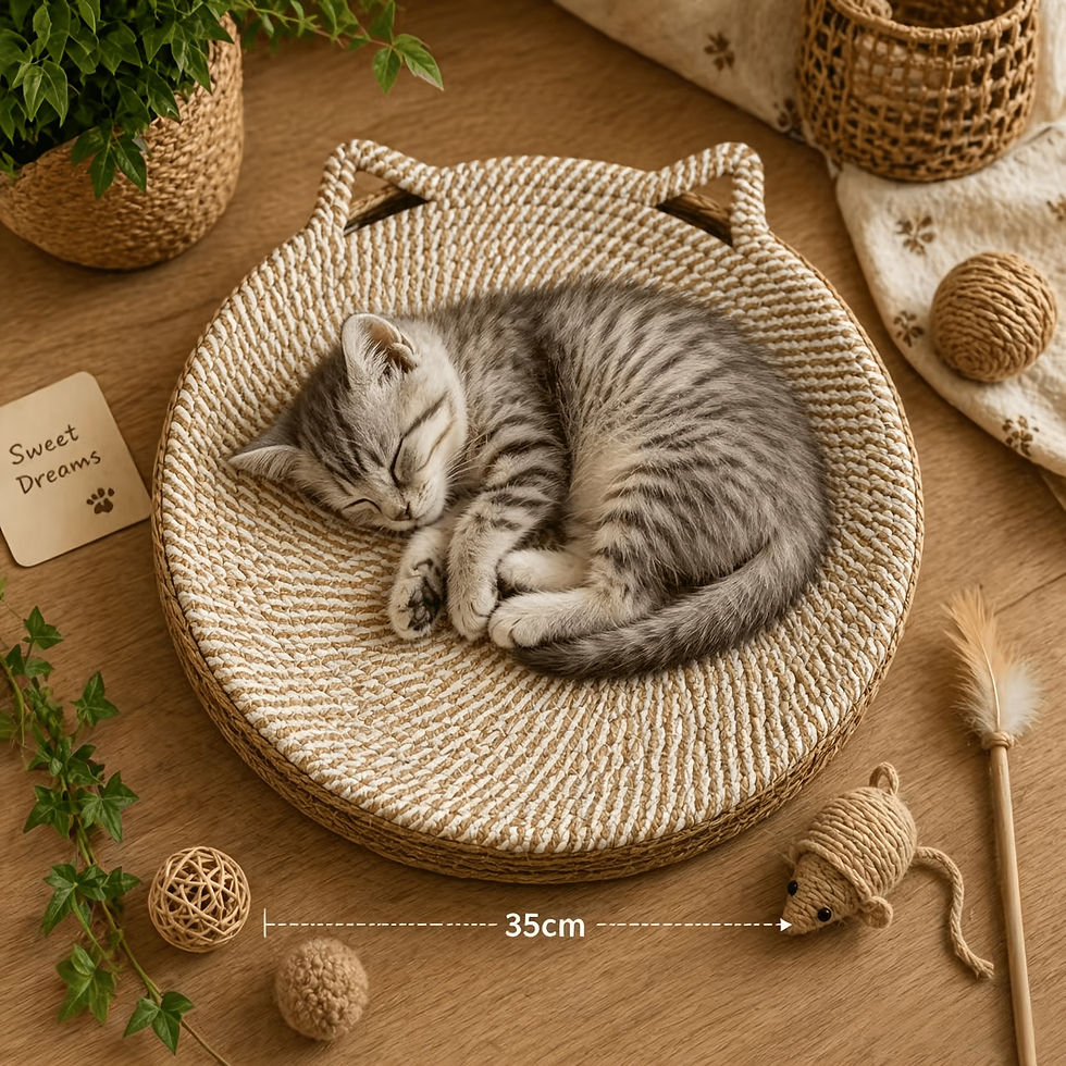 Thumbnail: 2-in-1 Round Cat Scratching Post and Bed