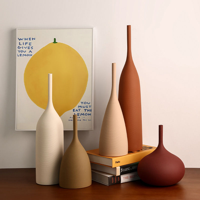 Thumbnail: Nordic Minimalist Morandi Brushed Ceramic Vase