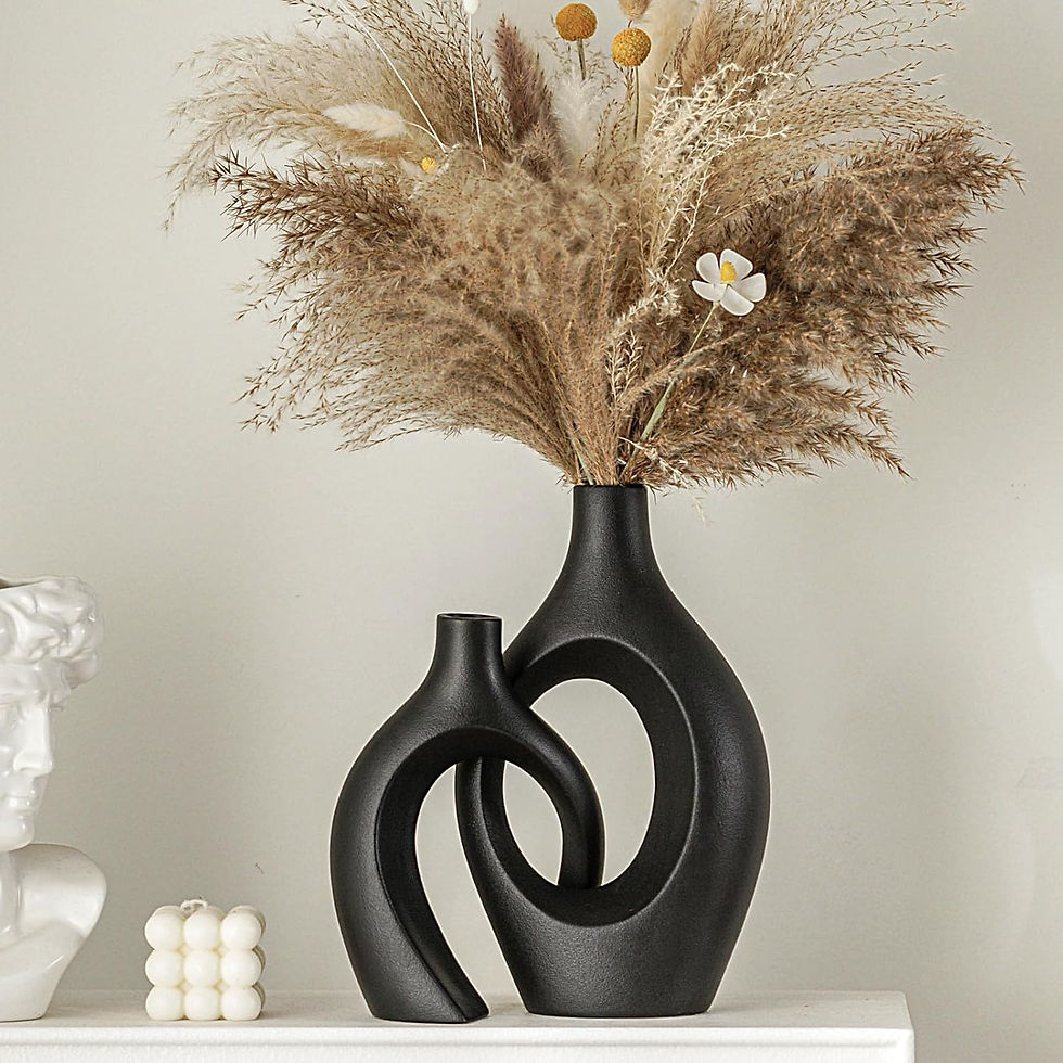 Thumbnail: Modern Scandinavian Hollow Aesthetic Resin Vase Set of 2