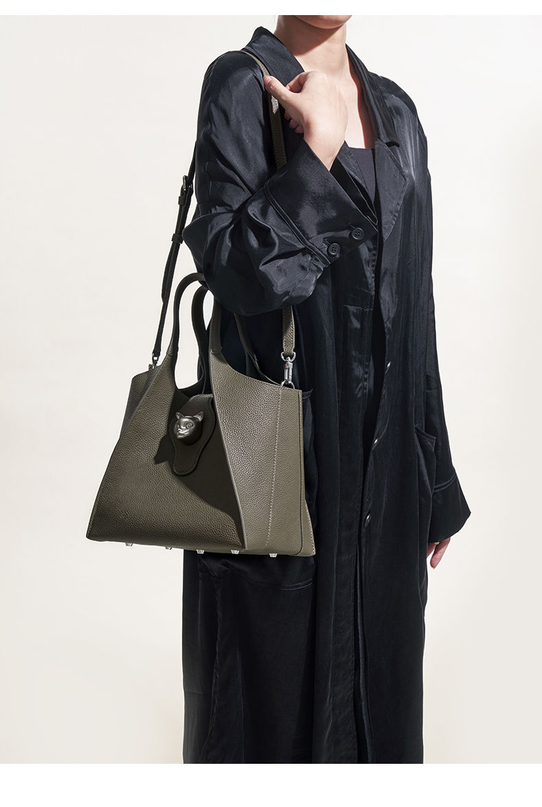 Thumbnail: Bafelli Genuine Leather Casual Tote Handbag