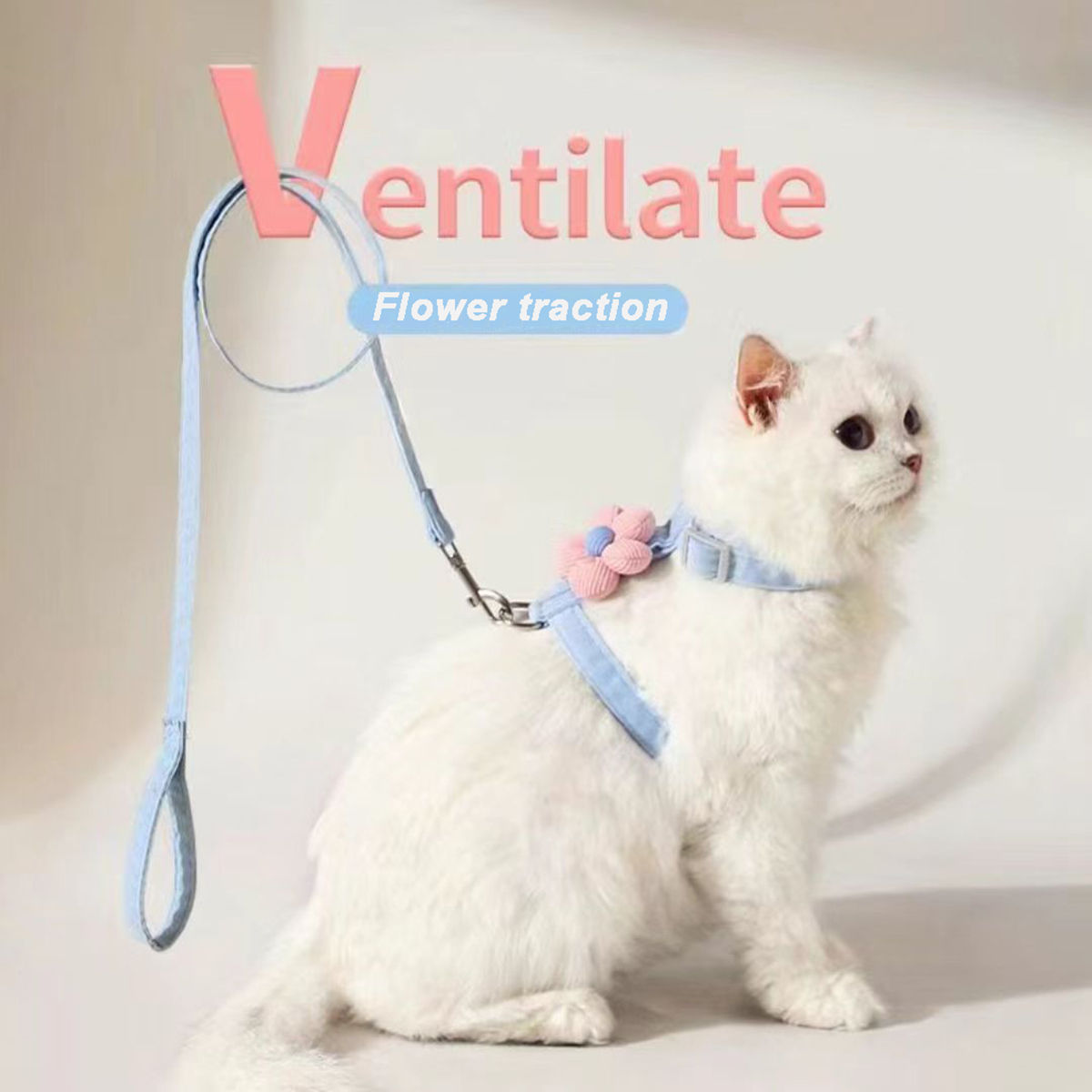 Adjustable Breathable Cat Harness and Leash Set