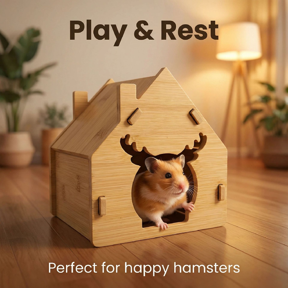 Wooden Anti-Chew Hamster Hideaway and Sleeping Nest
