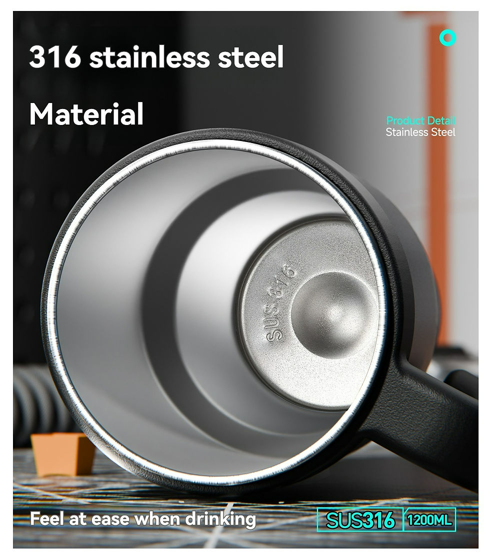 Thumbnail: 1200ml Extra Large Insulated Stainless Steel Tumbler with Ceramic Liner