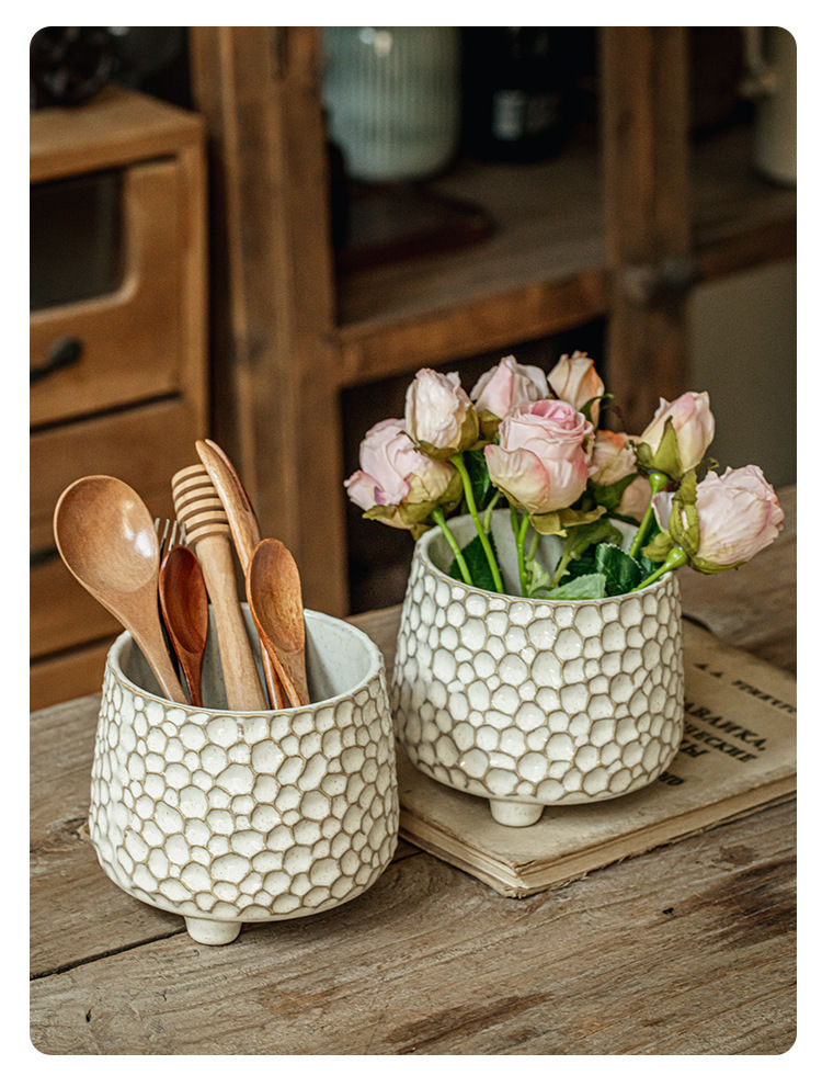 Thumbnail: Pinecone Shaped Tripod Ceramic Storage Jar