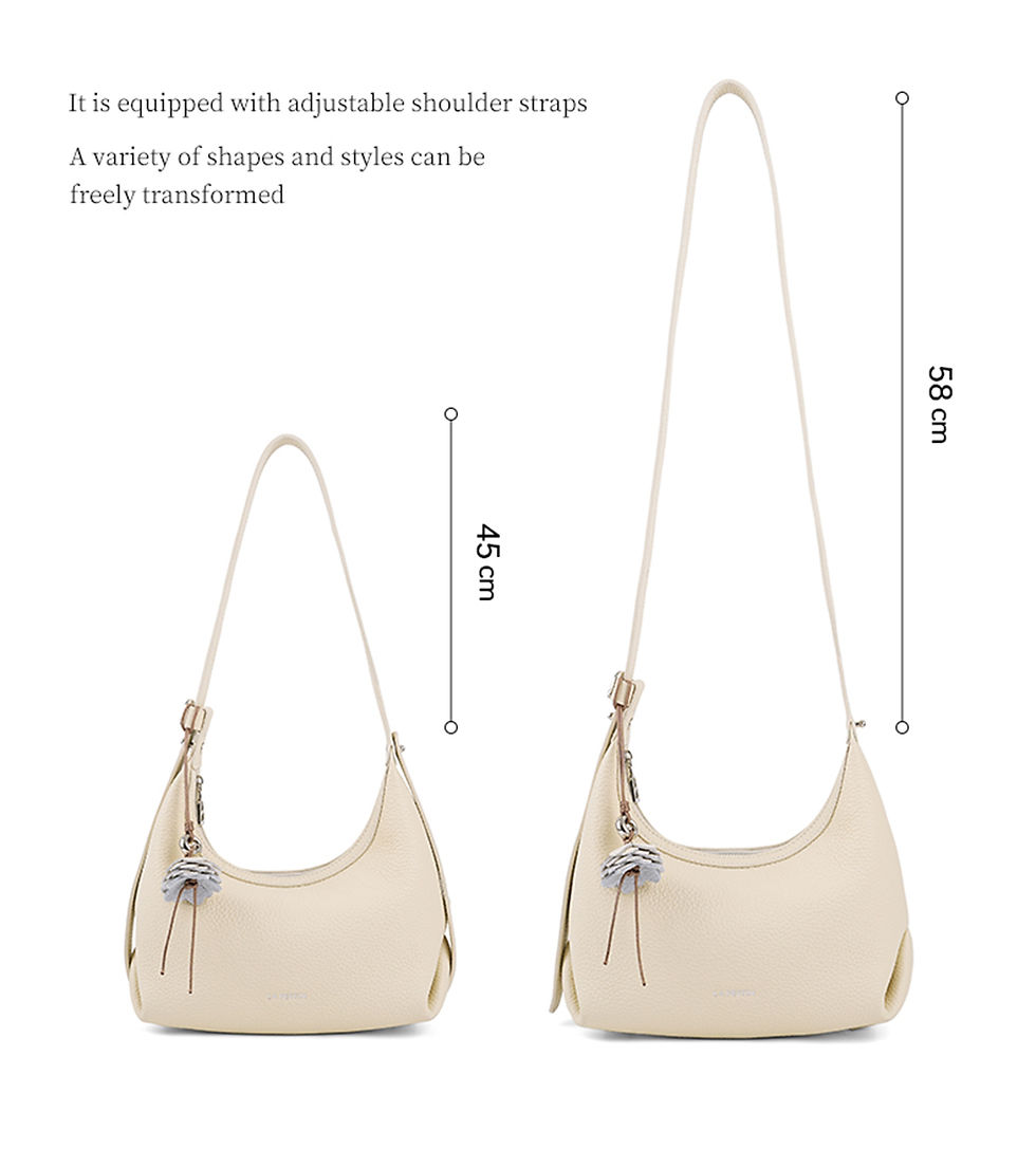 Thumbnail: La Festin Genuine Leather Half Moon Shoulder and Crossbody Bag