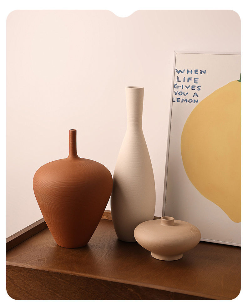 Thumbnail: Minimalist Brushed Frosted Ceramic Vase