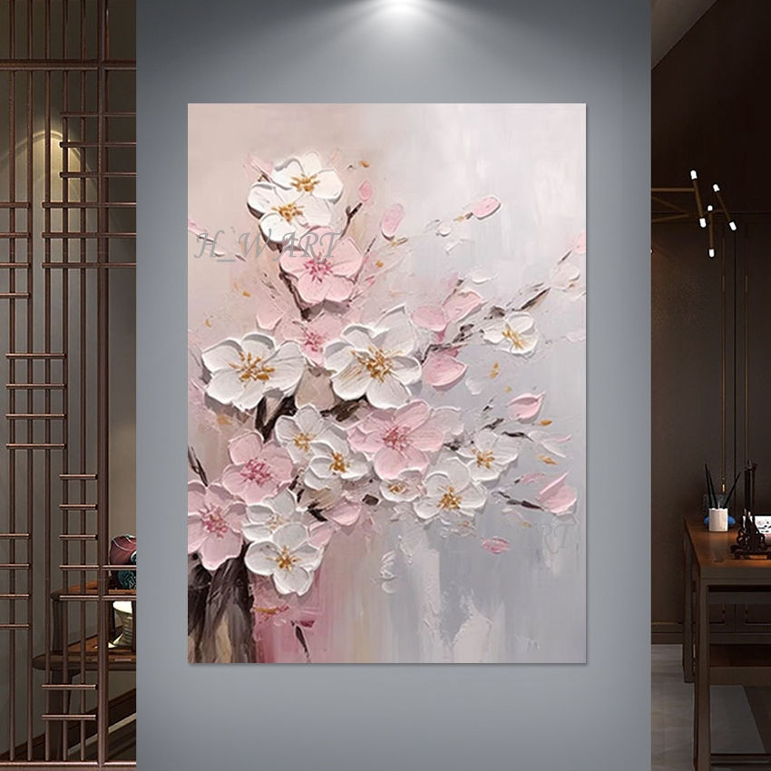 Thumbnail: Hand Painted Abstract Flower Canvas Art