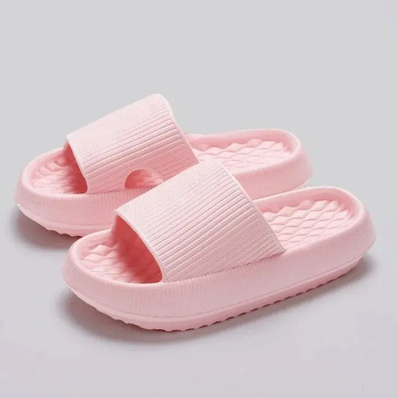 4cm Thick Platform Pillow Slippers Women Eva Soft Sole Indoor Slides Woman Flat