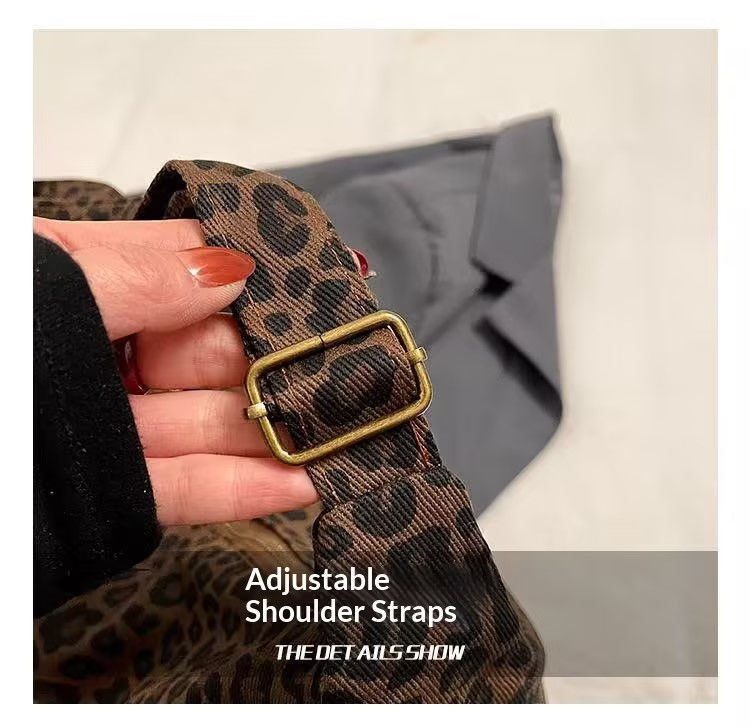 Thumbnail: Leopard Print Hobo Shoulder Bag – Soft Large Capacity Everyday Tote