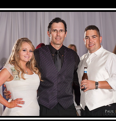 DJ Dave with bride and groom at Lafayette Wedding
