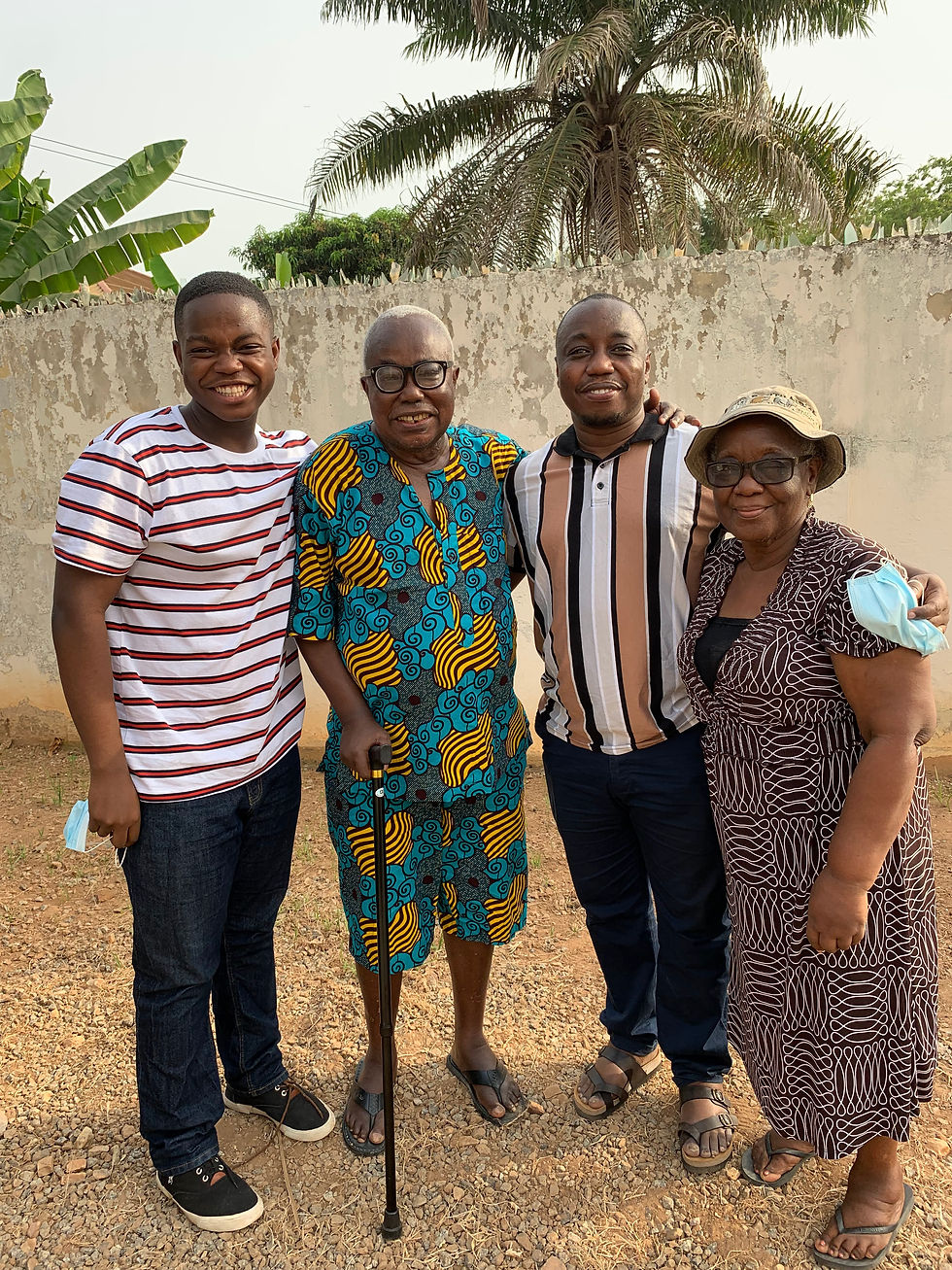 My father and grandparents in my childhood home