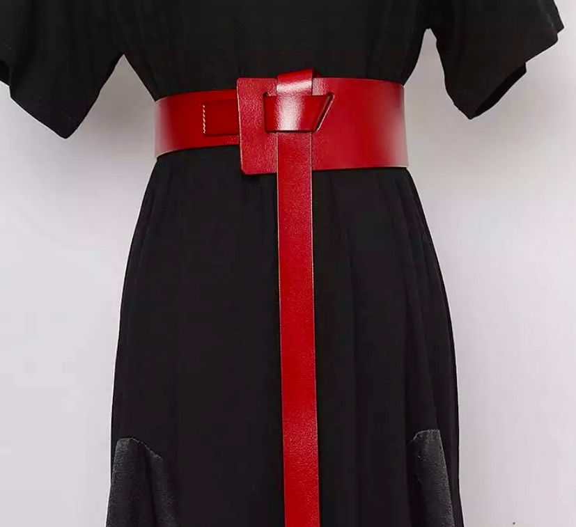 Thumbnail: Corset Leather Knot belt Black
