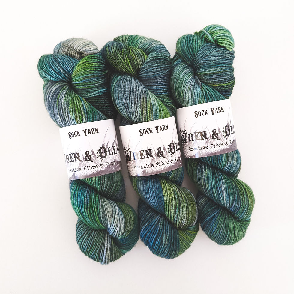 Hand dyed Sock Yarn: Shallow Wren & Ollie Australia
