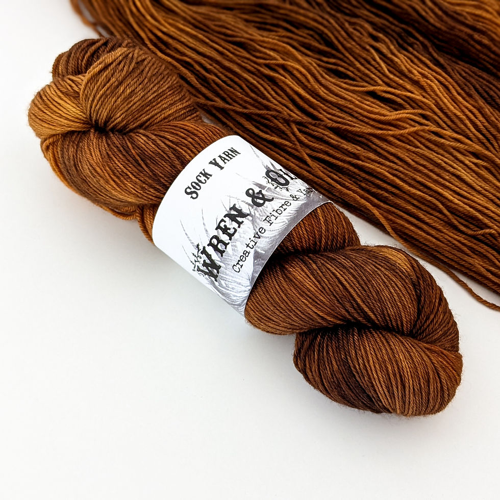 Thumbnail: Cinnamon Hand dyed sock yarn Wren & Ollie Adelaide