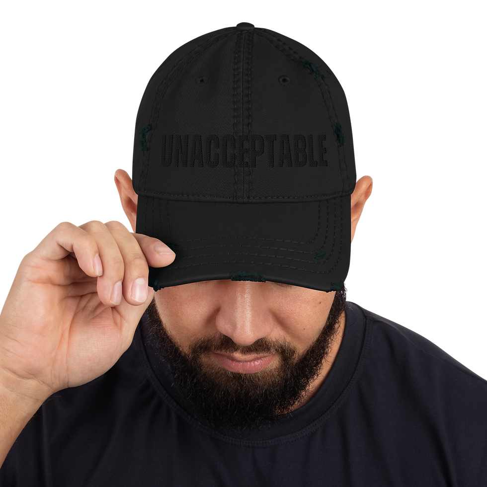 Thumbnail: black-on-black distressed 90's hat