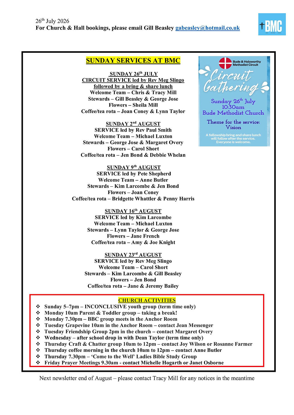 BMC Newsletter July 2026