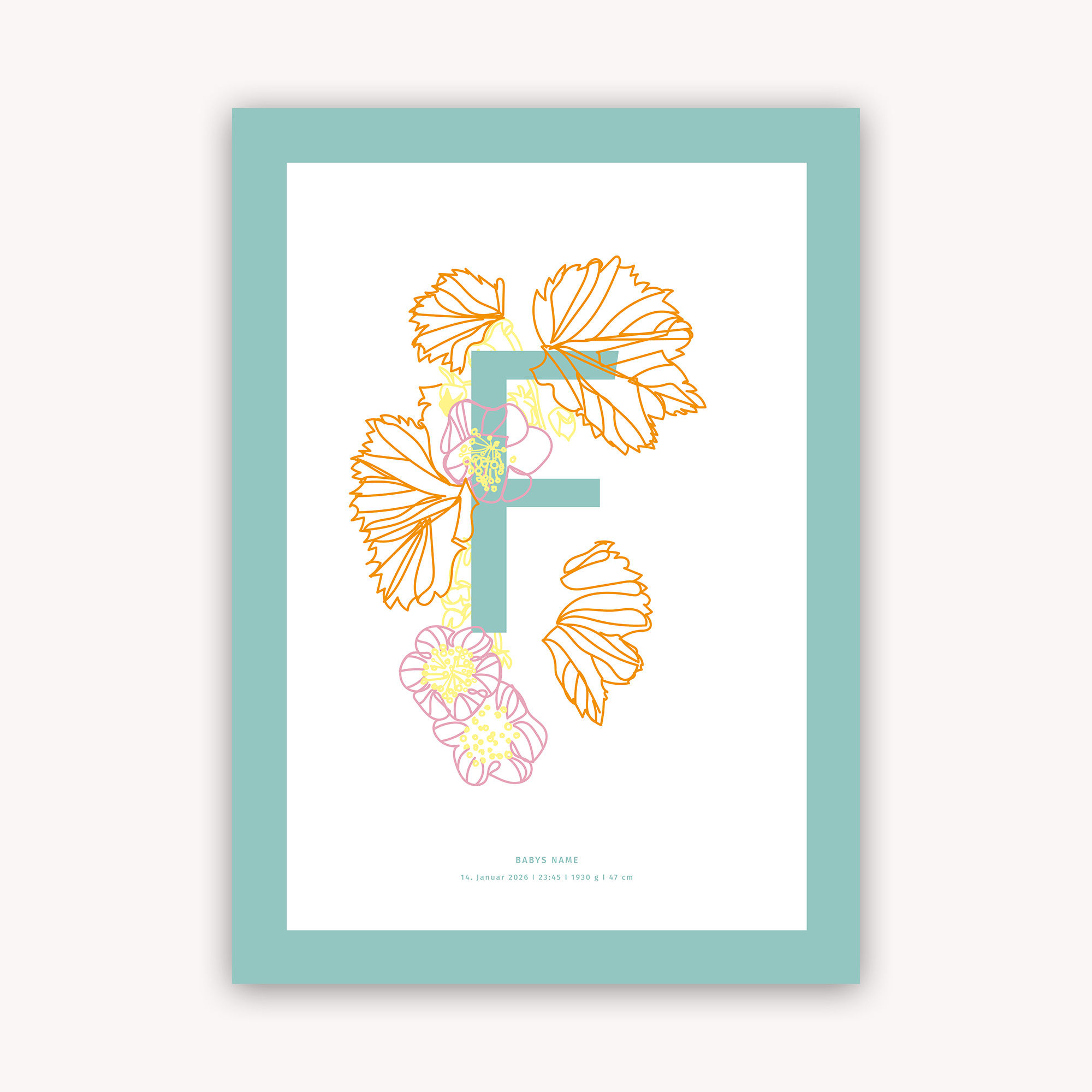 Personalisiertes Buchstabenposter F