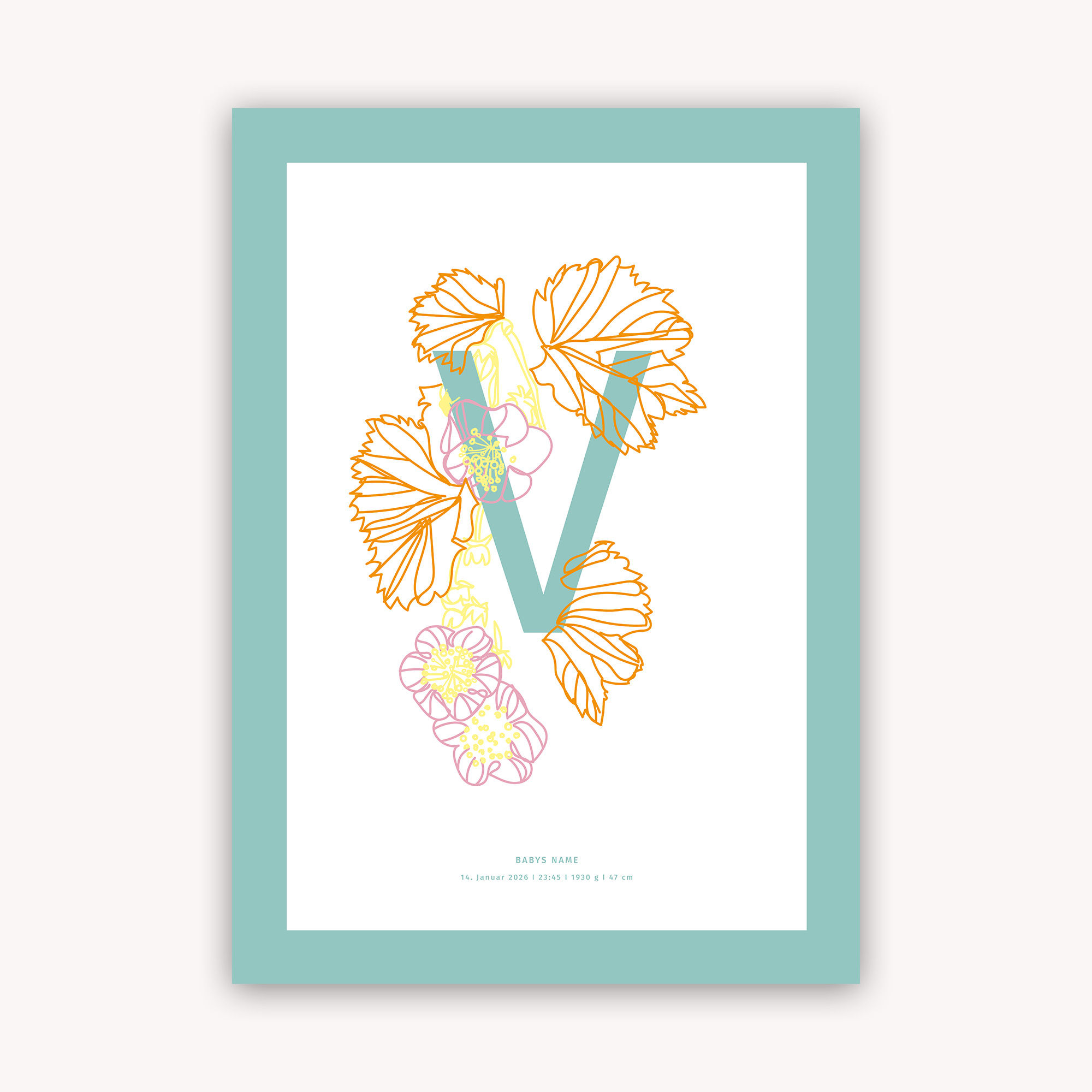 Personalisiertes Buchstabenposter V