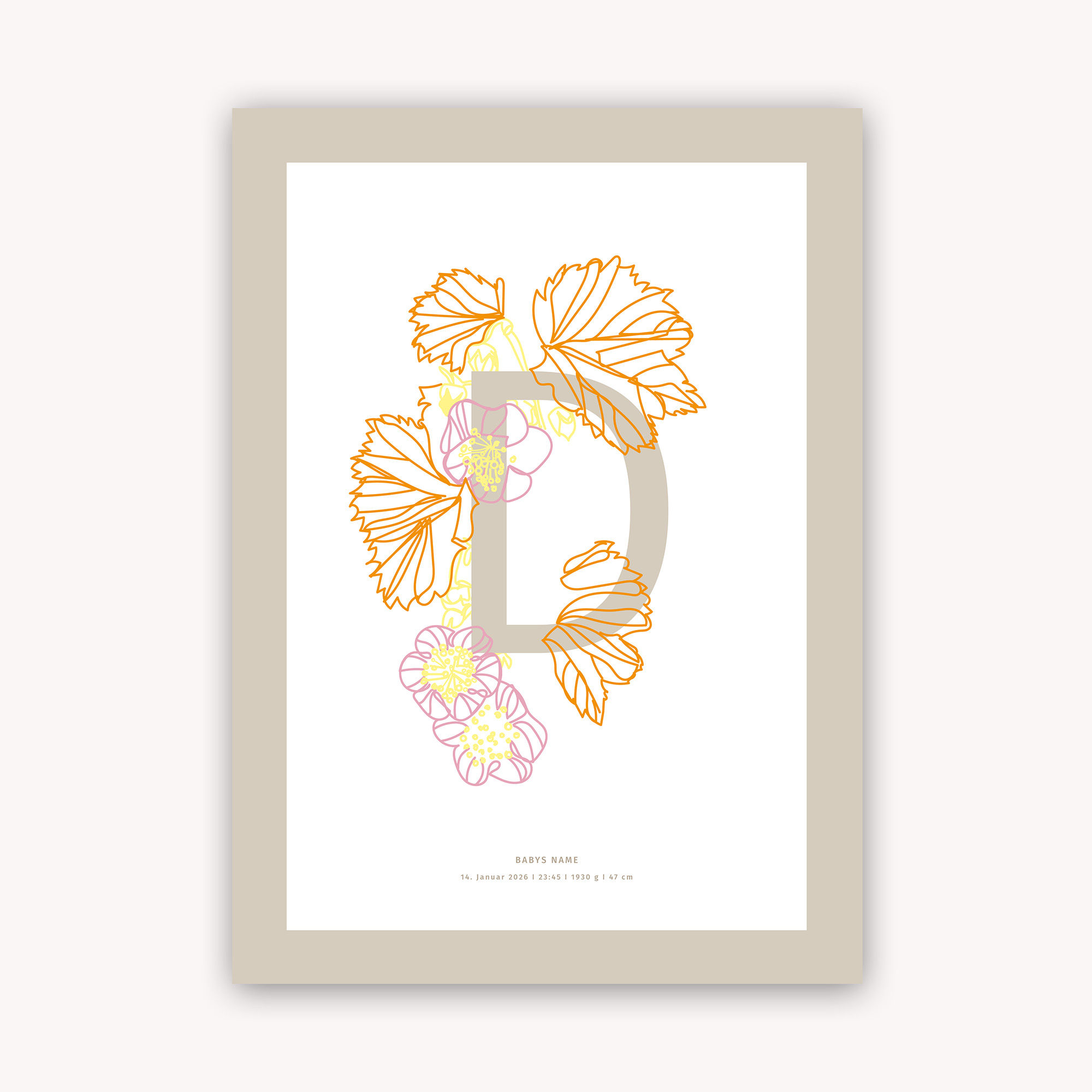 Personalisiertes Buchstabenposter D