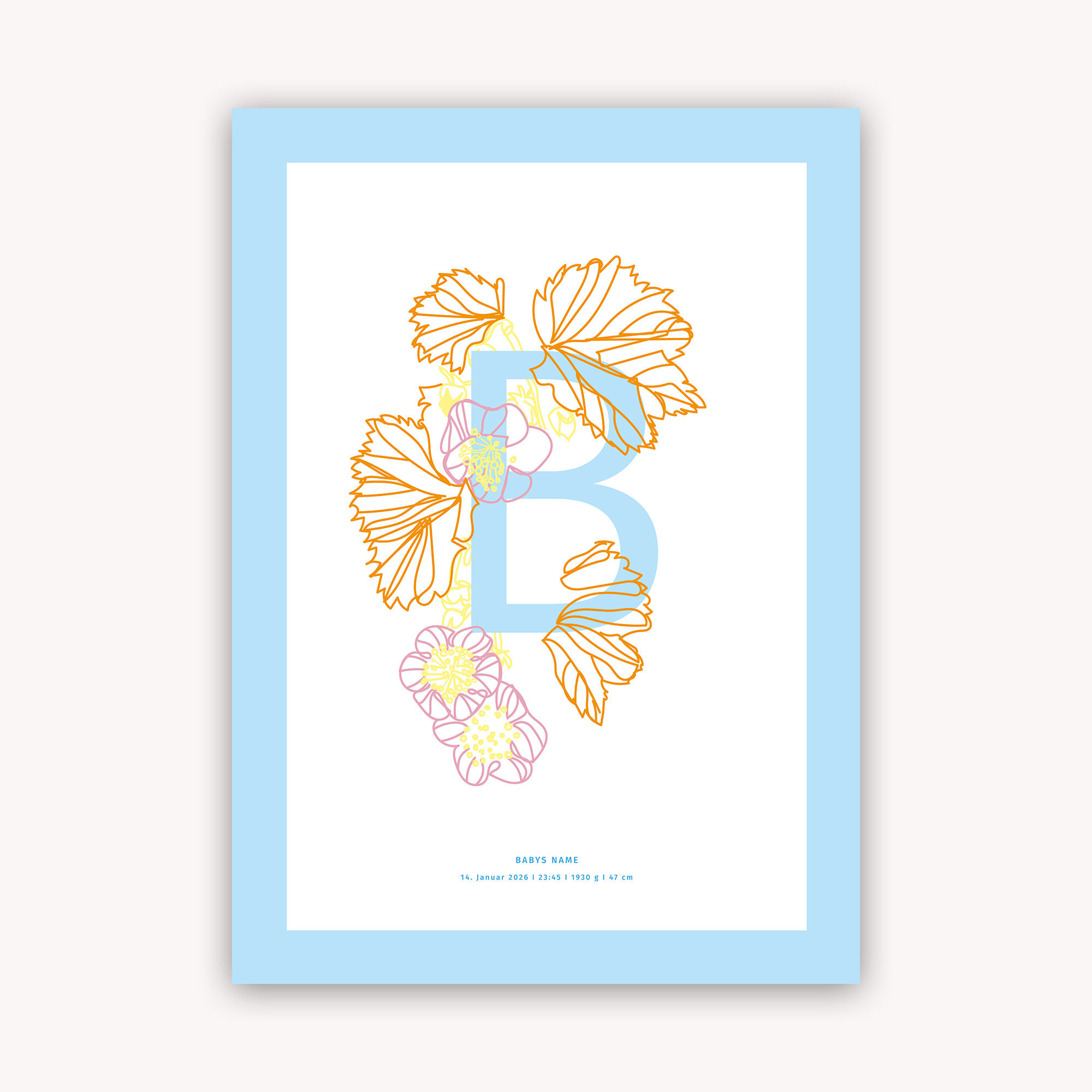 Personalisiertes Buchstabenposter B