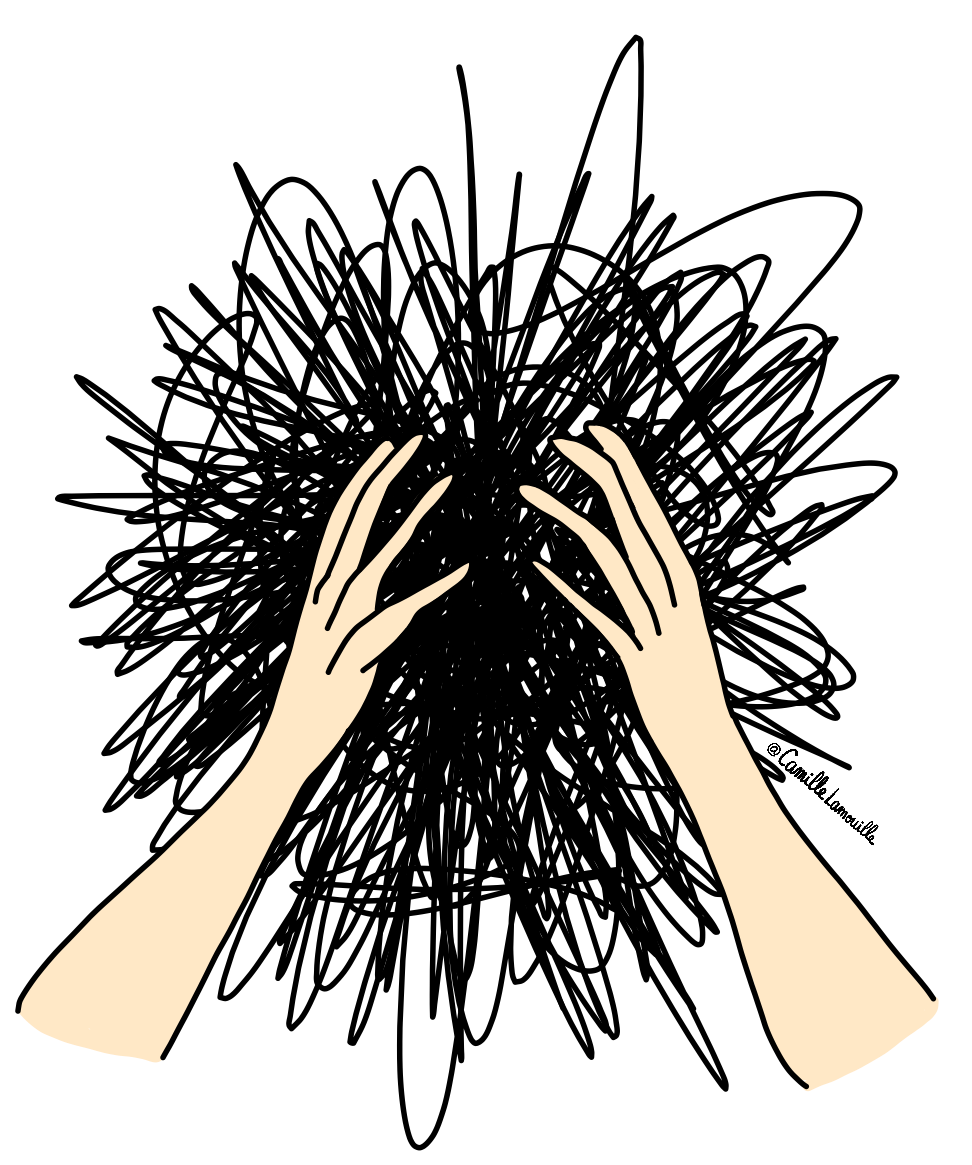Personne embrouillées dans ses pensées