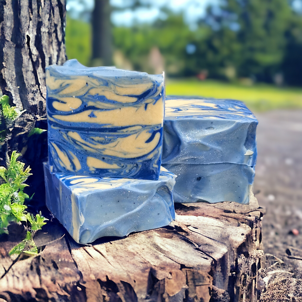 Thumbnail: blue swirled soap