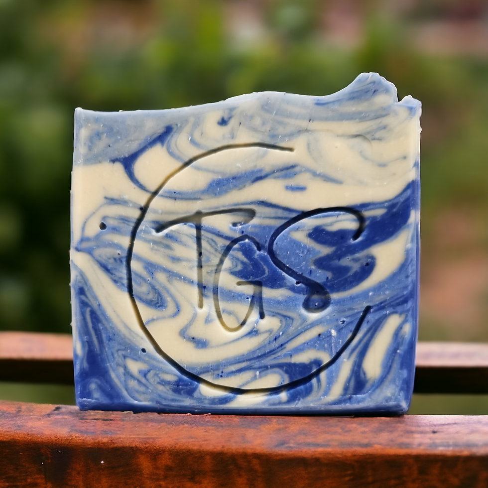 Thumbnail: blue swirled soap