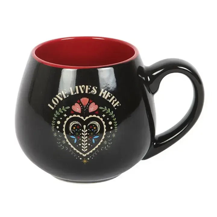 Thumbnail: Love Lives Here Folk Heart Rounded kopp