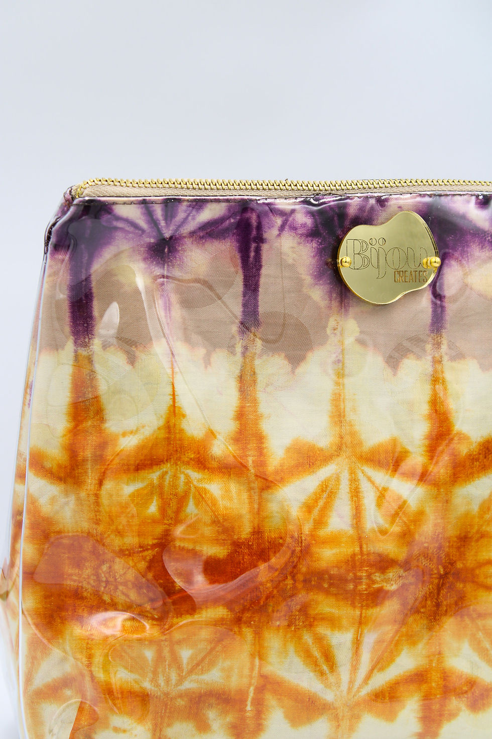 Thumbnail: Large Natural Embers travel pouch by BijouCREATES in warm neutral tones with gold zip detail.