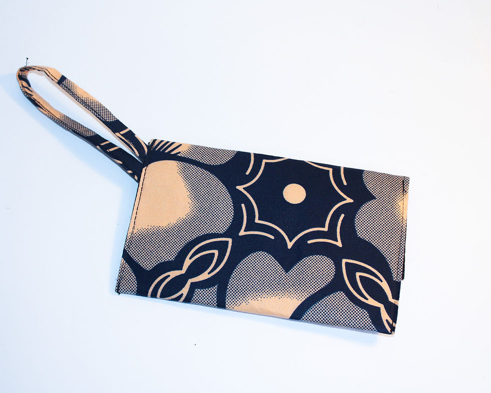 Thumbnail: Wristlet Bag - Navy & Peach Floral