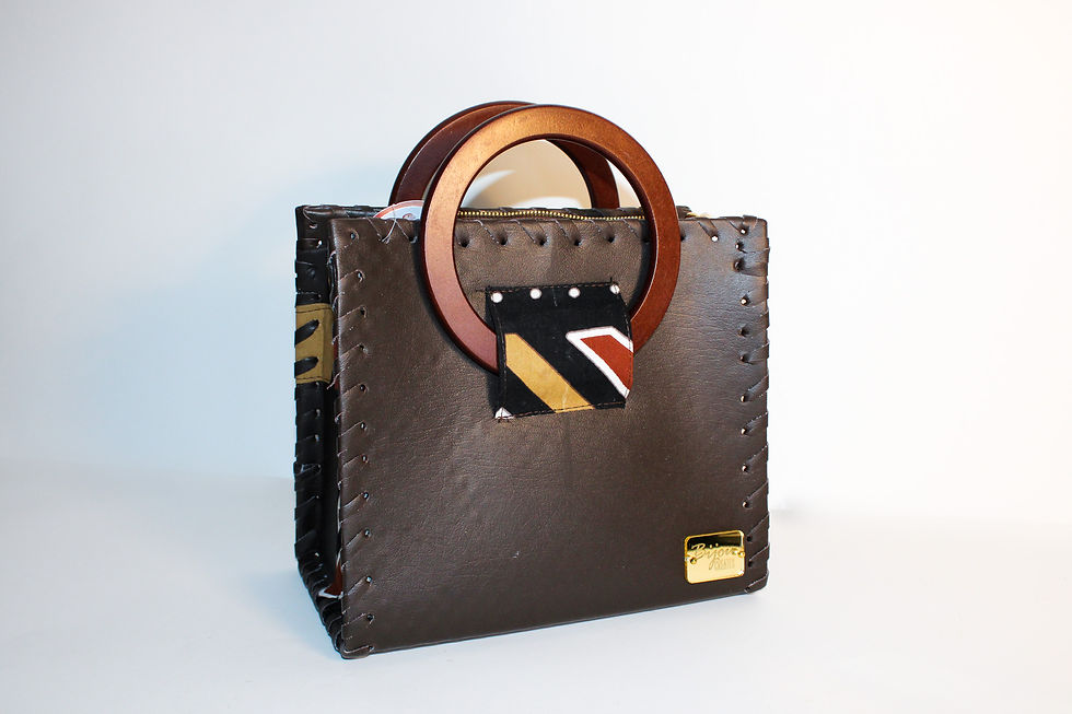 Thumbnail: The New Classic - Chocolate Ankara Detail Handbag