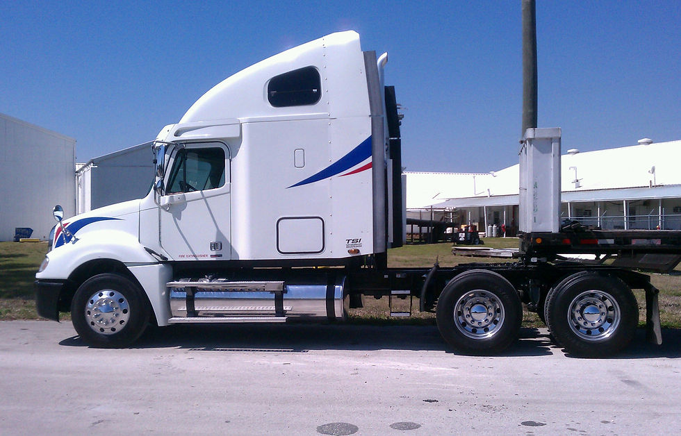 white truck facing left